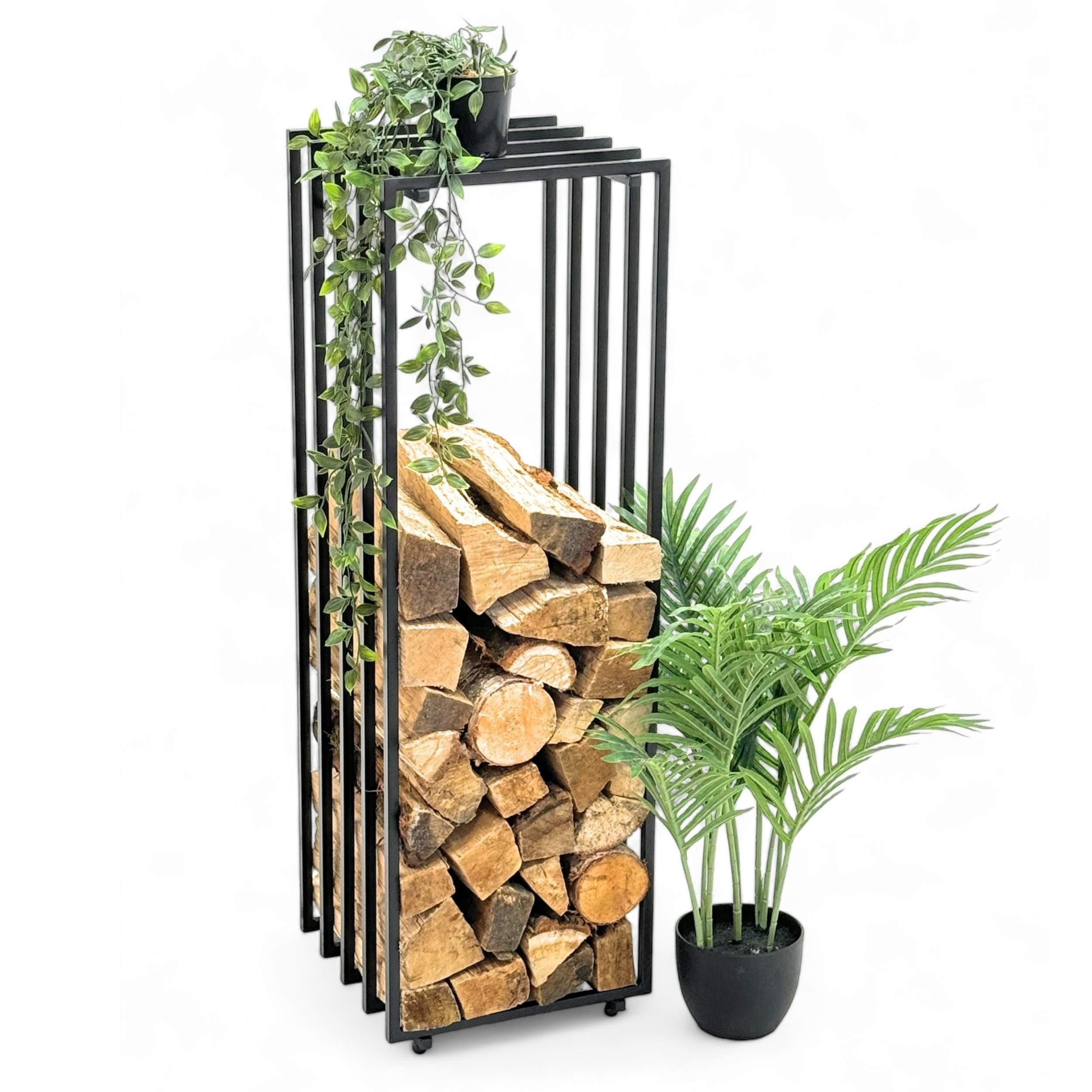 DanDiBo Kaminholzregal Innen Metall Schwarz Feuerholzregal günstig online kaufen