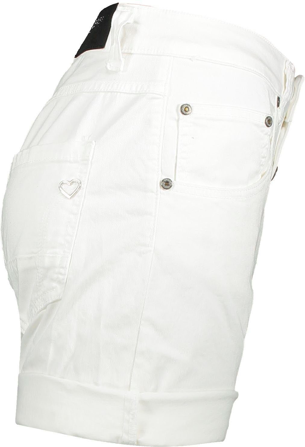 Please Jeans Shorts Boyfriend bianco ottico