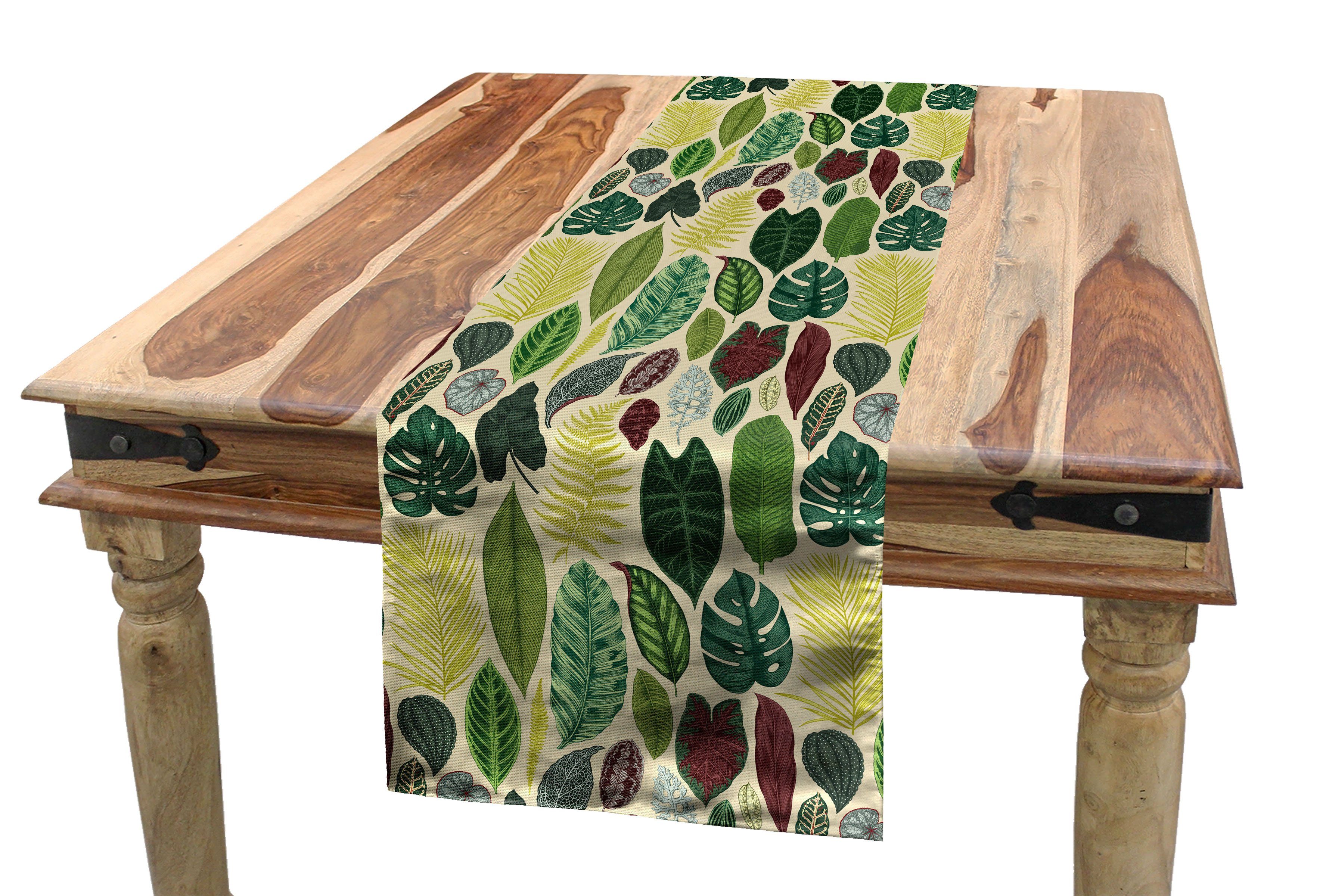 Details Rechteckiger Dekorativer Tropisch Tischläufer, Küche Blätter Esszimmer Verschiedene Abakuhaus Tischläufer