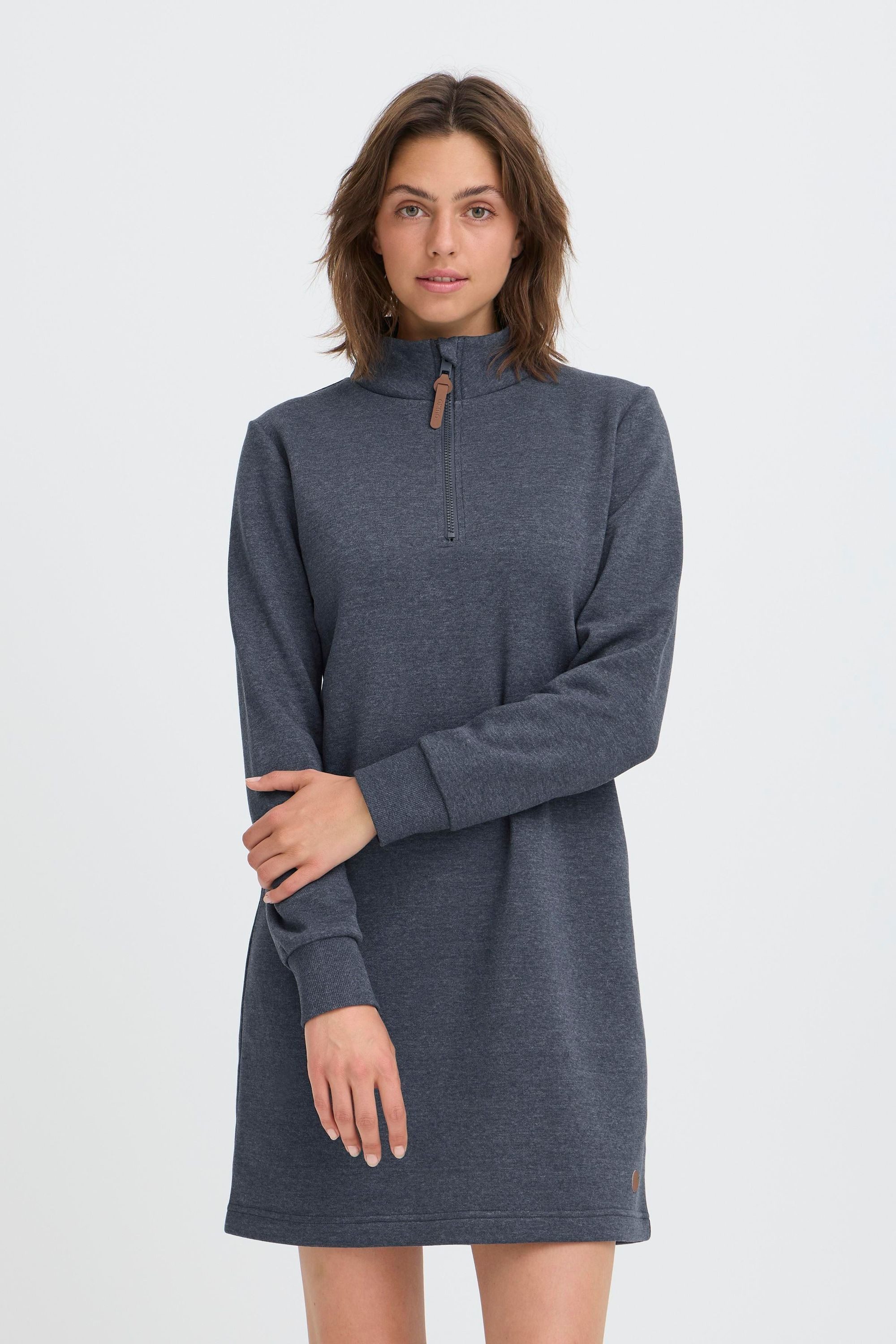 OXMO Sweatkleid OXMILLE TROYER DRESS Gemütliches Sweatkleid mit Reißverschluss