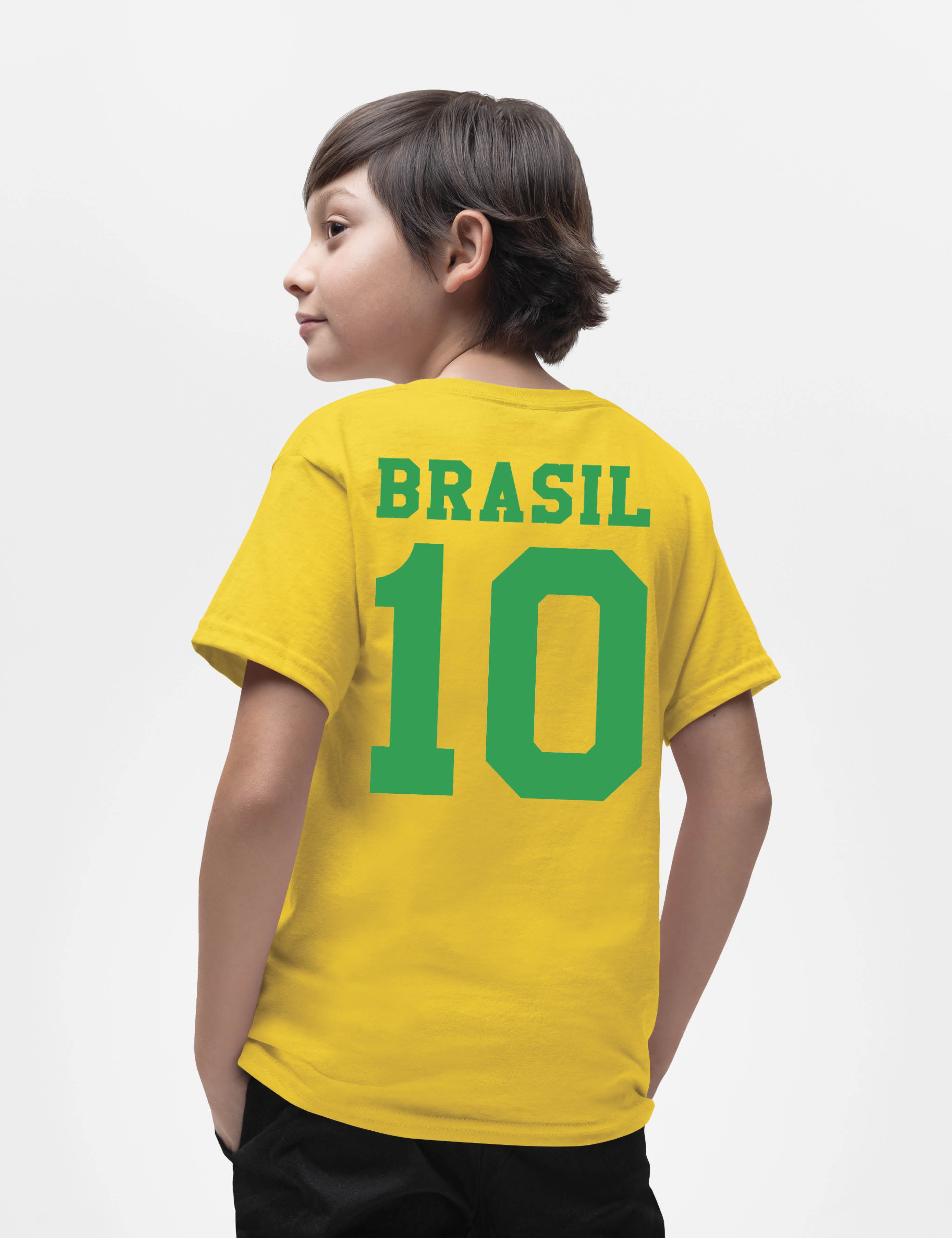 Youth Designz T-Shirt Brasilien Kinder T-Shirt im Fußball Trikot Look mit trendigem Motiv
