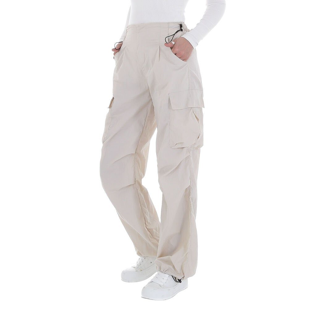 Damen Stoffhose Beige Stoffhose Freizeit Ital-Design in