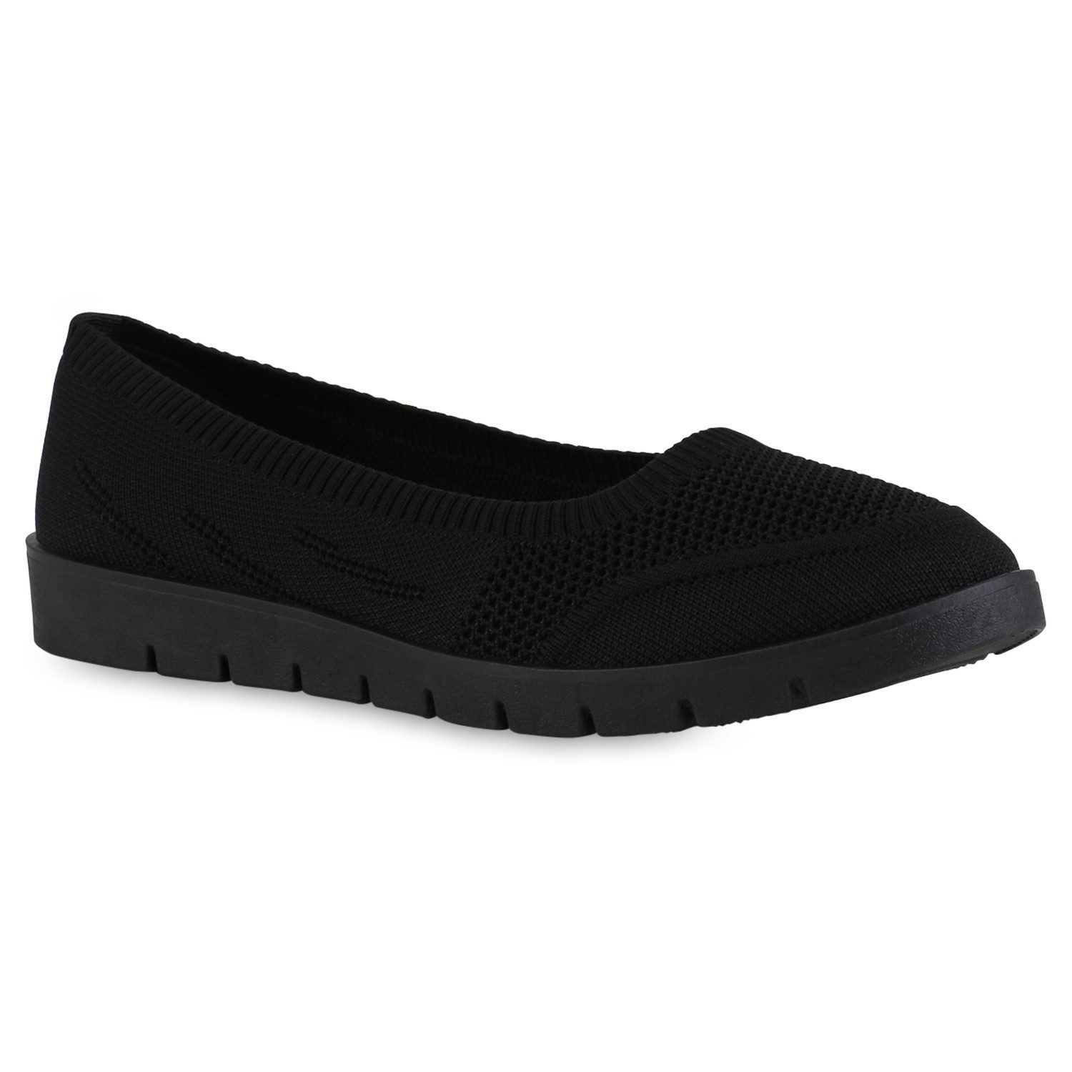 VAN HILL 841603 Sneaker Ballerinas Damen Sportliche Ballerinas Bequeme Strick Profil-Sohle