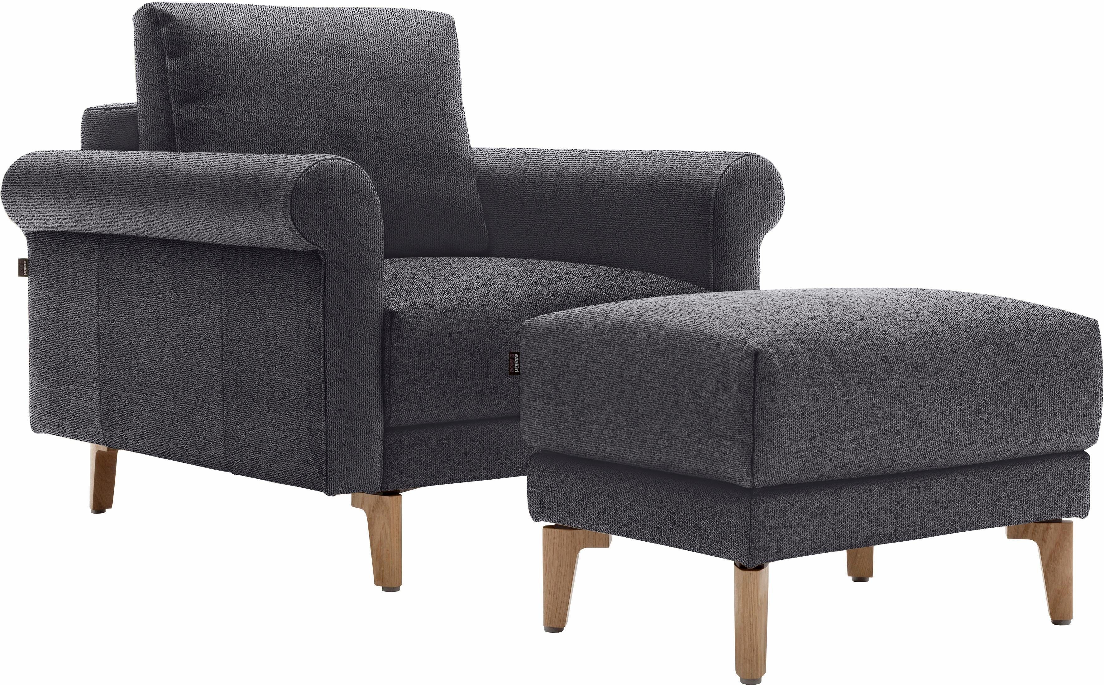 Creation BY ROLF BENZ Sessel CR.450, Designsessel, Loungesessel, modern Landhaus, mit tollem Sitzkomfort, Breite 88 cm, Fuß Nussbaum