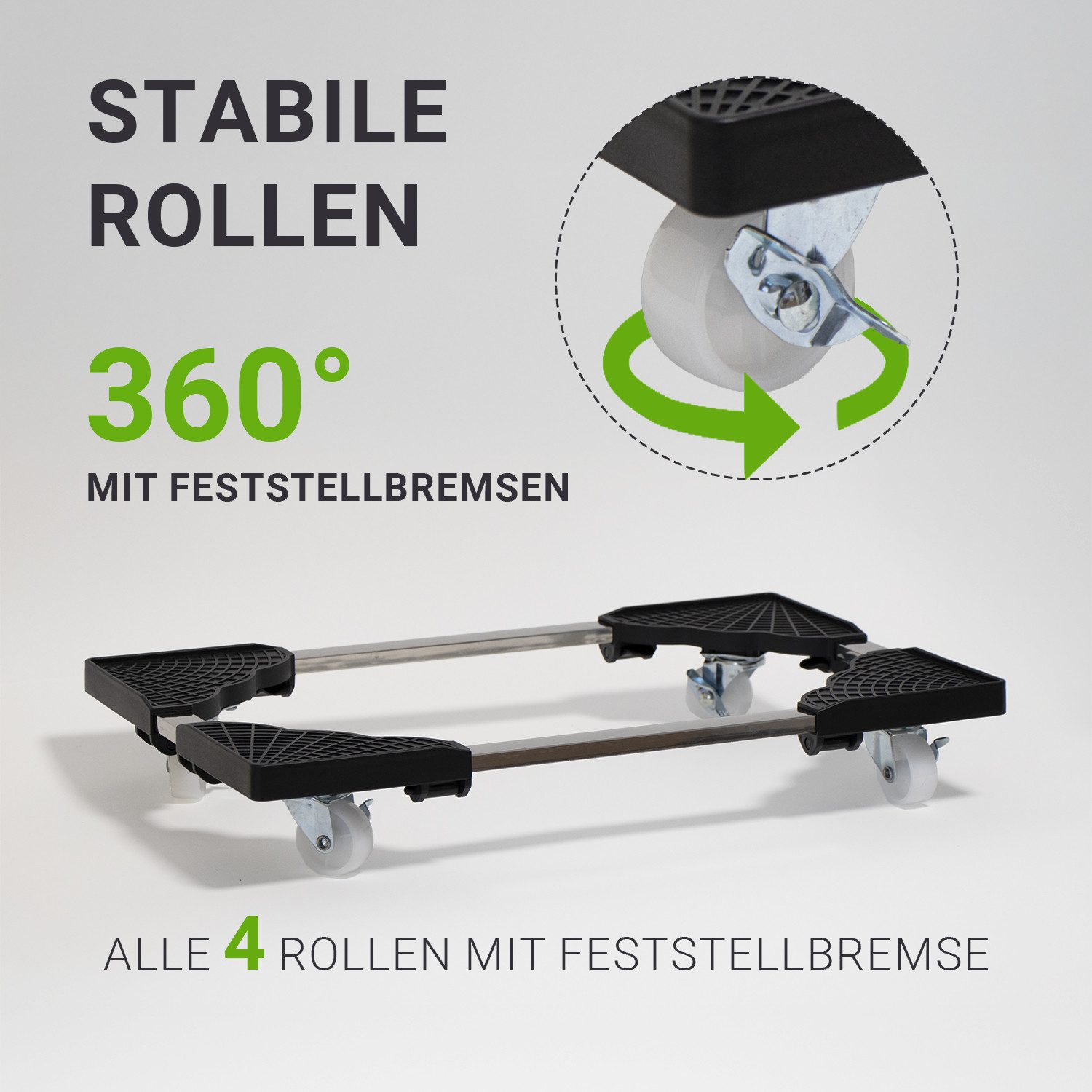 KVOTA Halterung PC-Ständer mit Rollen –flexibel verstellbar bis 40×60, schützt Gehäuse, (stabil, einfach bewegbar) – Bild 4 von 5