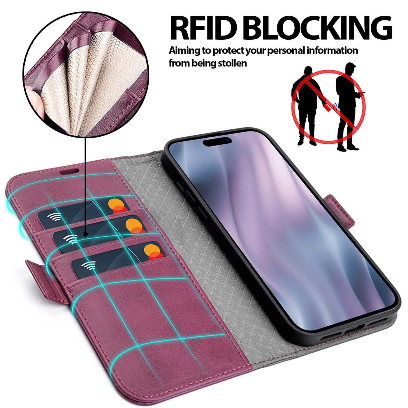 CoolGadget Handyhülle Book Case Elegance Tasche für Apple iPhone 17 Pro Max 6,9 Zoll, Hülle Magnet Klapphülle Flip Case für iPhone 17 Pro Max Schutzhülle – Bild 4 von 5