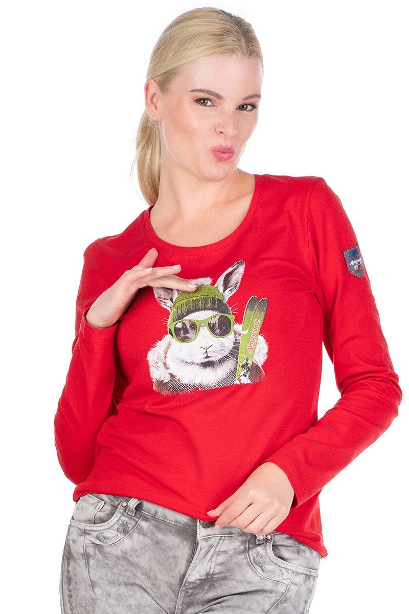 Almgwand Outdoorbluse Longsleeve Damen - TASCHACHALM - rot