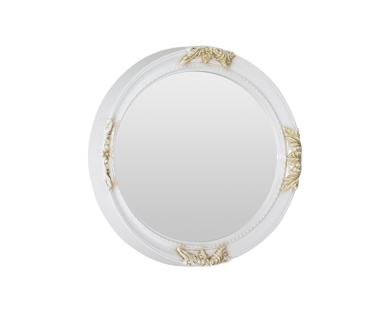 Interdesign24 Wandspiegel Remo-Oro (im Gerahmter, klassischen Weiss/Gold Verzierungen mit Spiegel Stil), in Ovaler Barock
