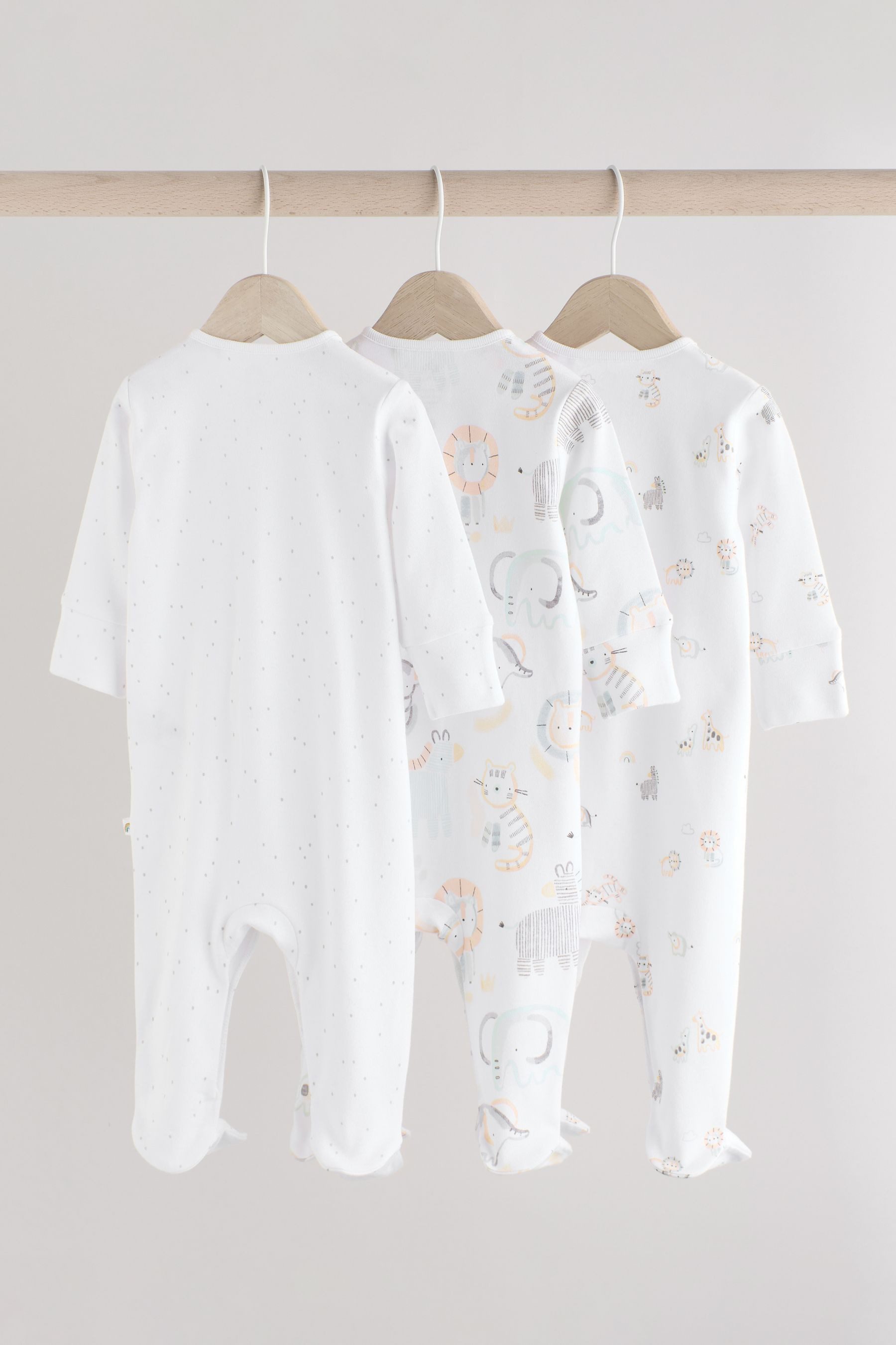 Next Schlafoverall Baumwollstrampler Animalprint, 3 Stk. günstig online kaufen