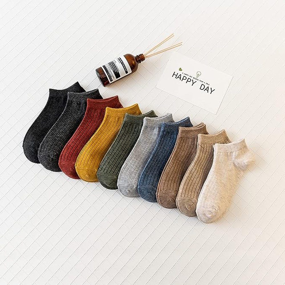 Show Low Socken Cut Baumwolle Socken Paar Socken Kurzsocken 10 Damen Socken Haiaveng Sneaker Knöchel No