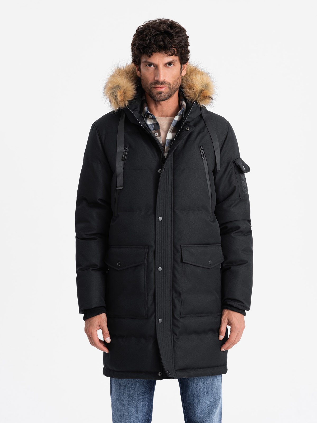 OMBRE Winterjacke Lange warme Herrenjacke mit günstig online kaufen