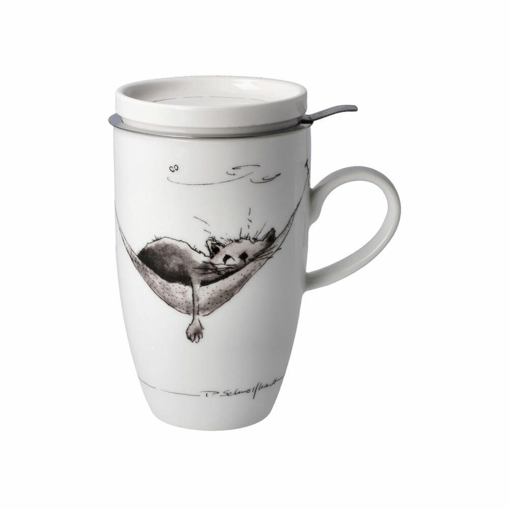 Goebel Tasse Teetasse Peter Schnellhardt - Mittagspause, Fine Bone China, Metall