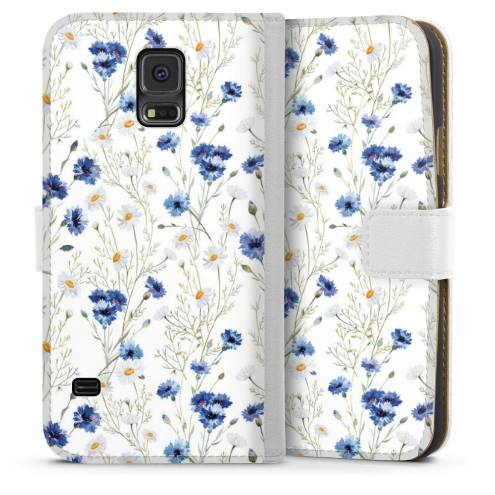 DeinDesign Handyhülle Muster Blume Blumen Flower Pattern 6, Samsung Galaxy S5 Neo Hülle Handy Flip Case Wallet Cover