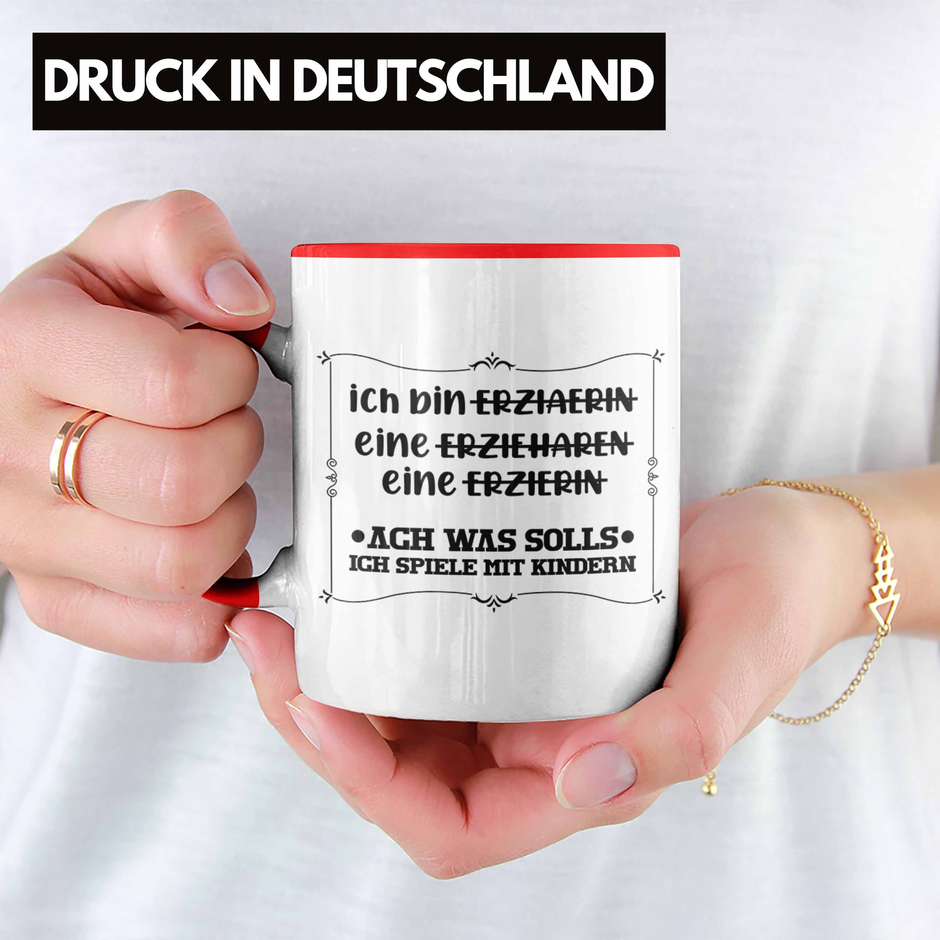 - Tasse Rot Kindergärtnerin Erzieherin Lustiger Tasse Bin Ich Spruch Erzieherin Geschenk Trendation Geschenkidee Trendation