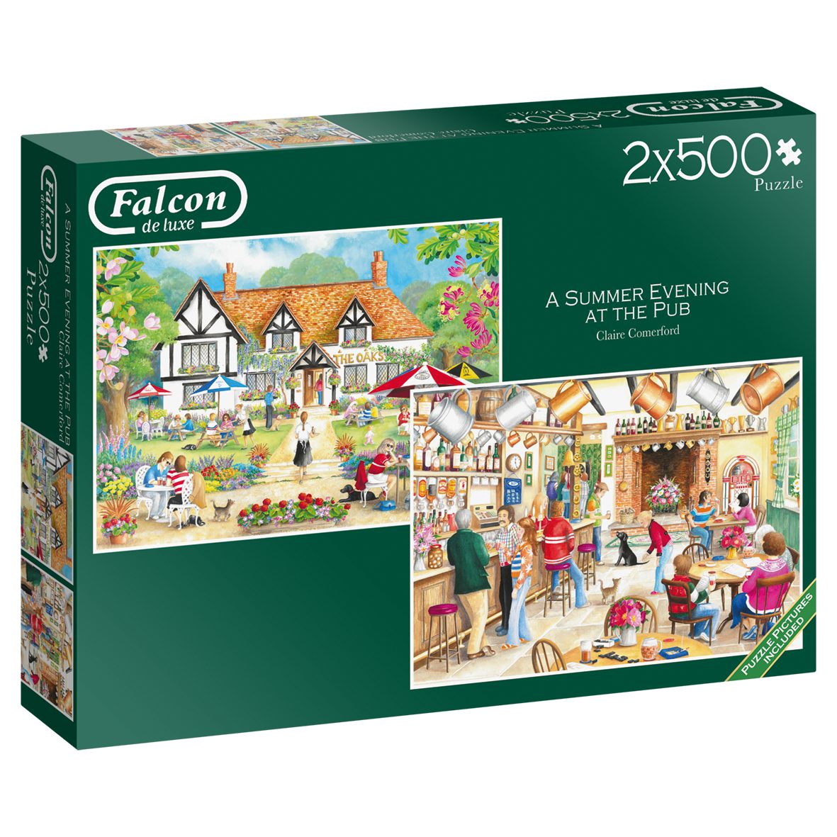 Jumbo Spiele Puzzle Falcon 11242 A Summer Evening at the Pub 2x500 Teile Puzzle, 500 Puzzleteile