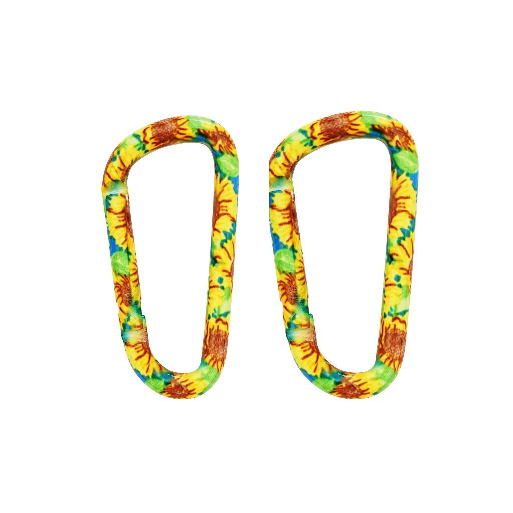 Munkees Karabiner Sunflower Clip aus Aluminium 2er Set, (Set, 2 St), Leichtes 2er Set im Sunflower-Design für Alltag und Outdoor
