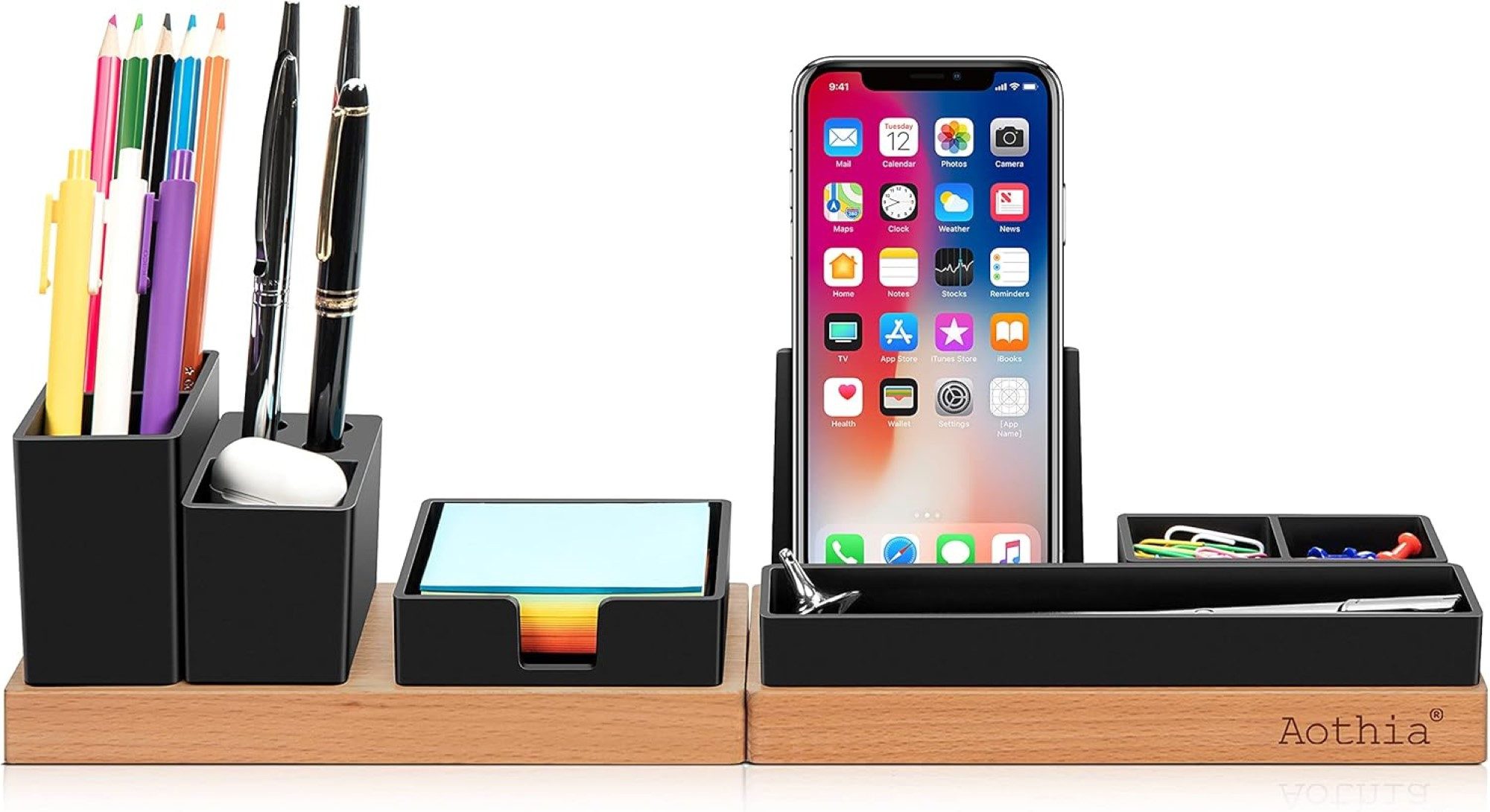 COFI 1453 Organizer Schreibtisch - Magnetische Holzplatte mit 6 Fächern, einstellbar (1 St)