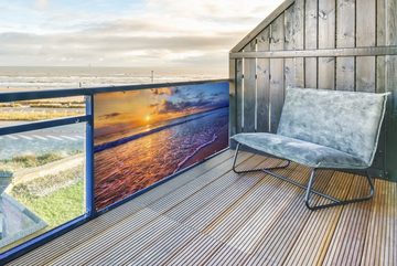 MuchoWow Balkonsichtschutz Meer - Strand - Sonnenuntergang - Wolken - Horizont (1-St) Balkon Sichtschutz 90x200, Windschutz für Zaun PVC, 200x90 cm