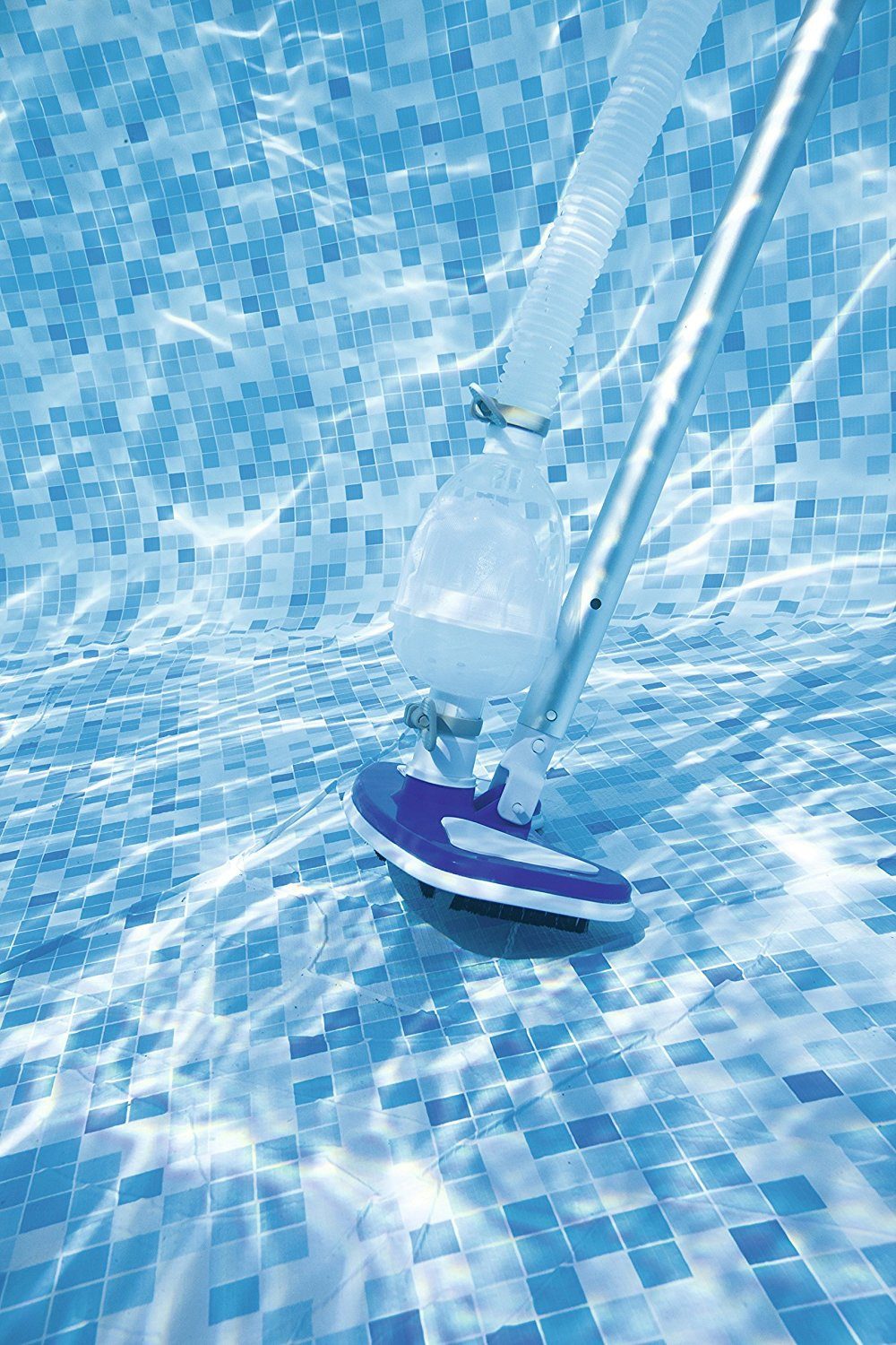 Bestway Poolbürste Pool-Reinigungsset, Poolbodensauger, BESTWAY 58237, (zur Reinigung von Schwimmbecken mit einem Durchmesser von über 457 cm), Leistung über 3000 l/h, Schachtlänge 279 cm, Schlauch 7,5 Meter lang