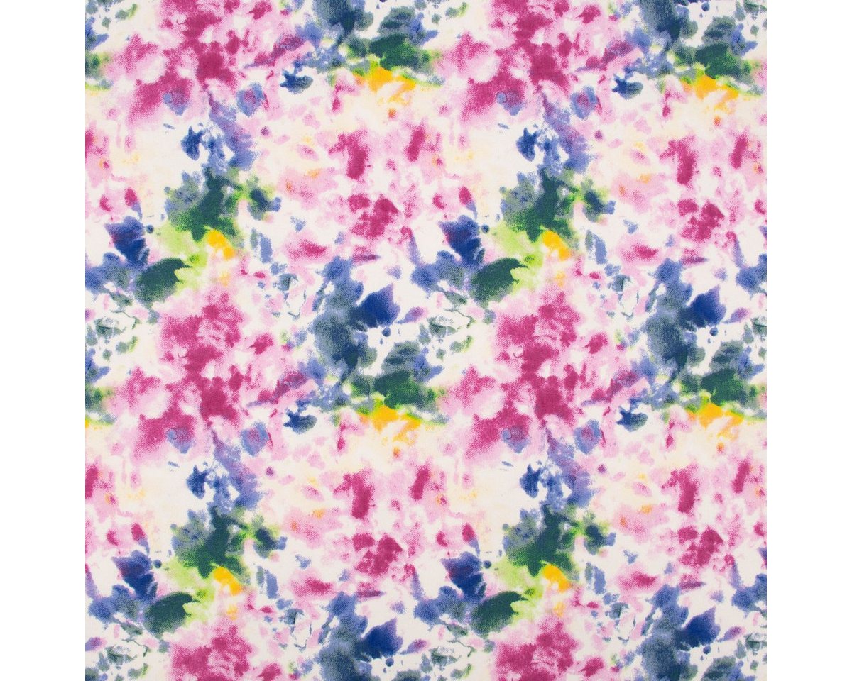 Thumbnail - SCHÖNER LEBEN. Stoff French Terry Sommersweat Meterware Tie Dye Batik weiß bunt 1,45m, allergikergeeignet
