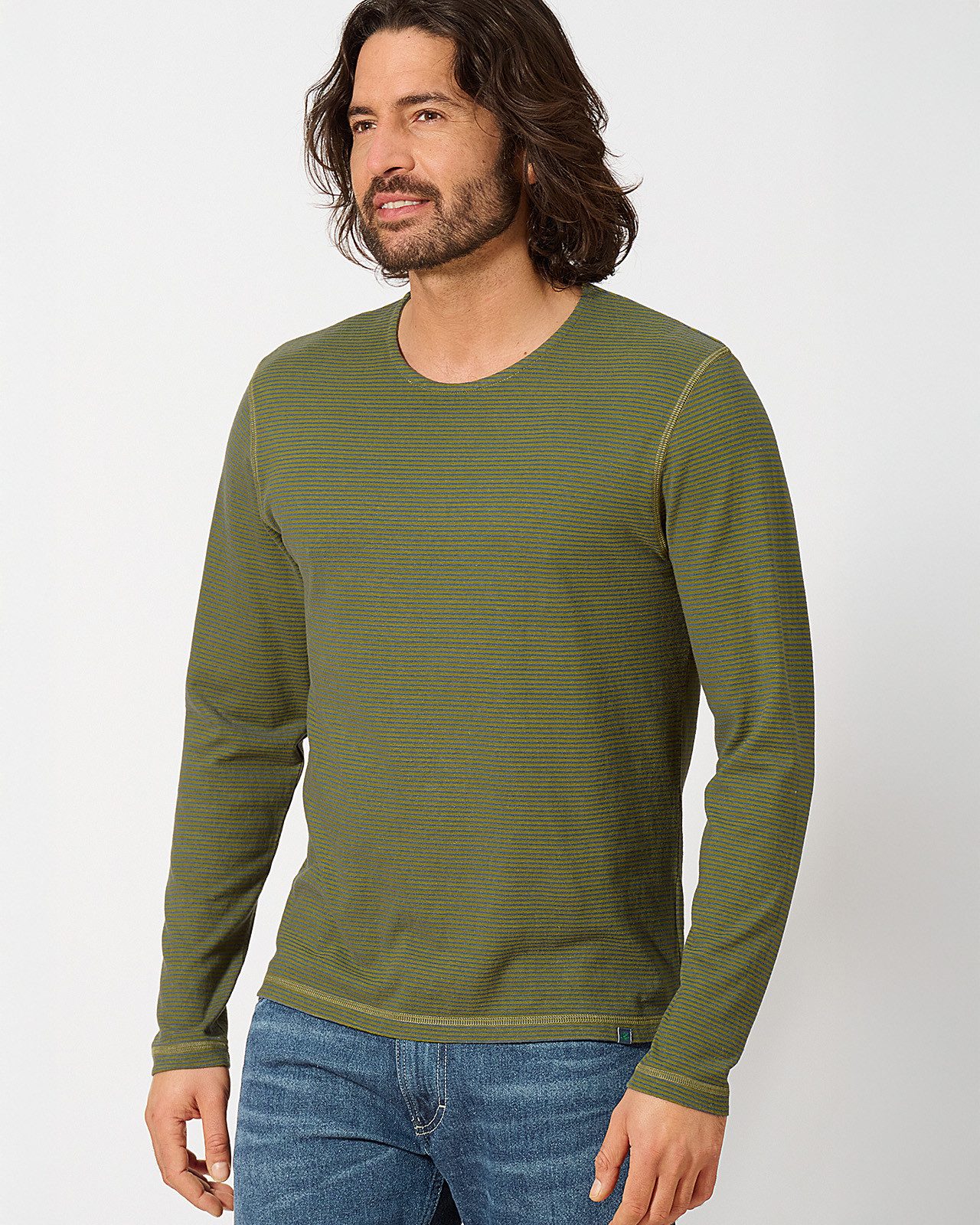 HempAge Langarmshirt Langarmshirt mit Streifen Hanf/Biobaumwolle Normal Fit