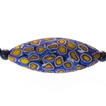 Bella Carina Perlenkette Kett mit Murano Glas Perlen Mosaik Millefiori Lapislazuli blau