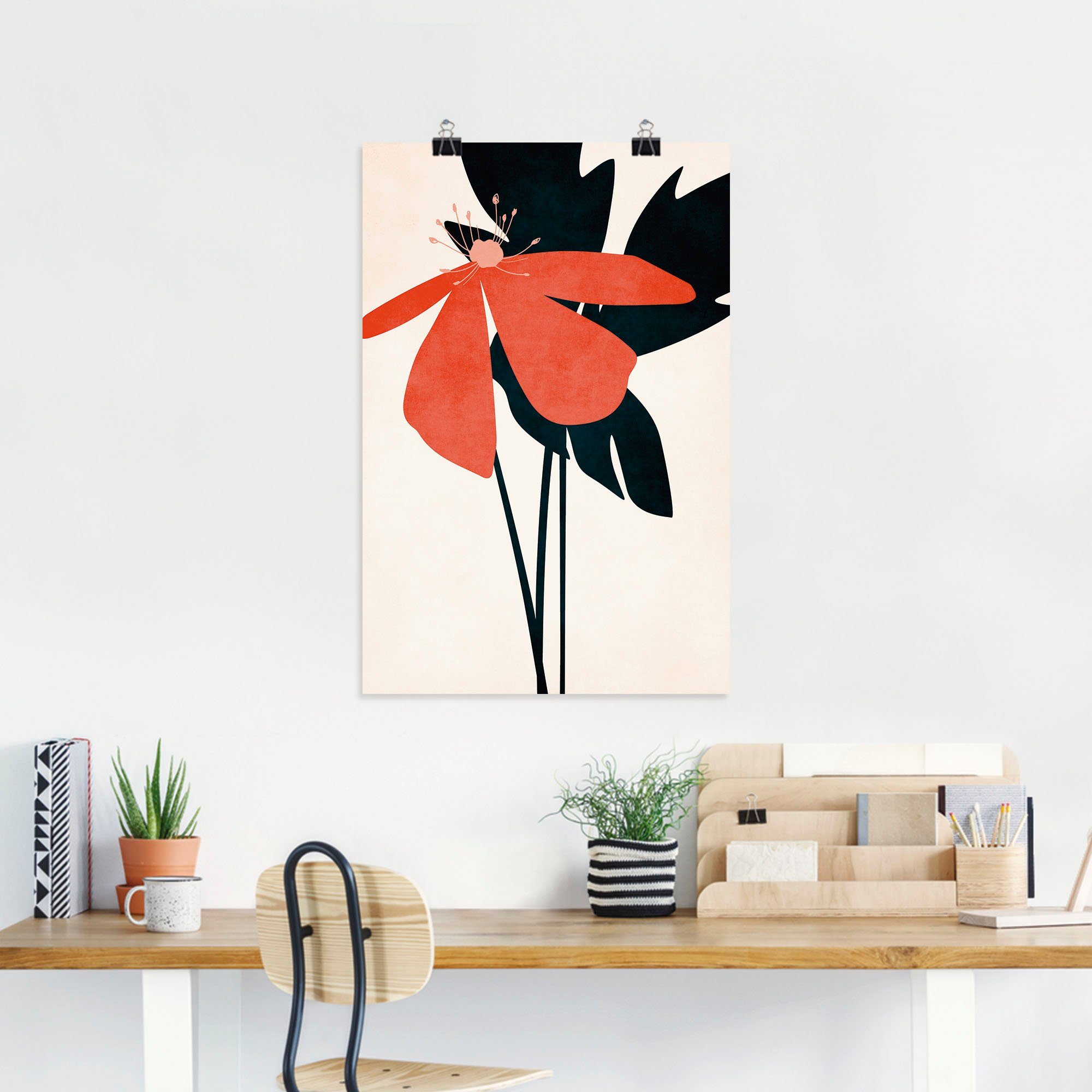 Denke oder dich, Wandbild Artland Wandaufkleber Leinwandbild, als St), in an Poster Blumenbilder Größen (1 versch. Alubild,