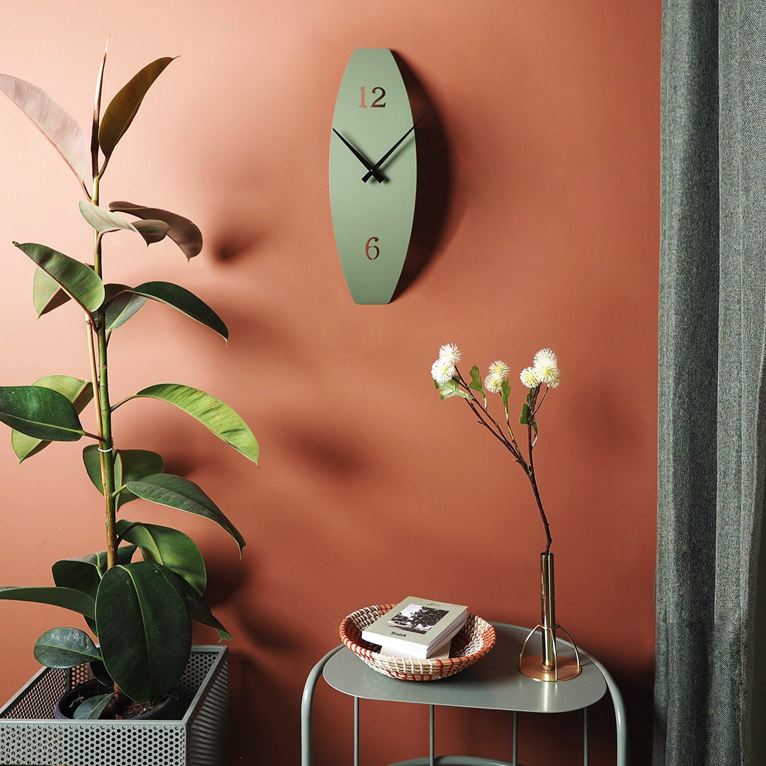 Wallity Wanduhr 100% STEEL (Thickness: 1 mm), 15 x 46 cm P1222