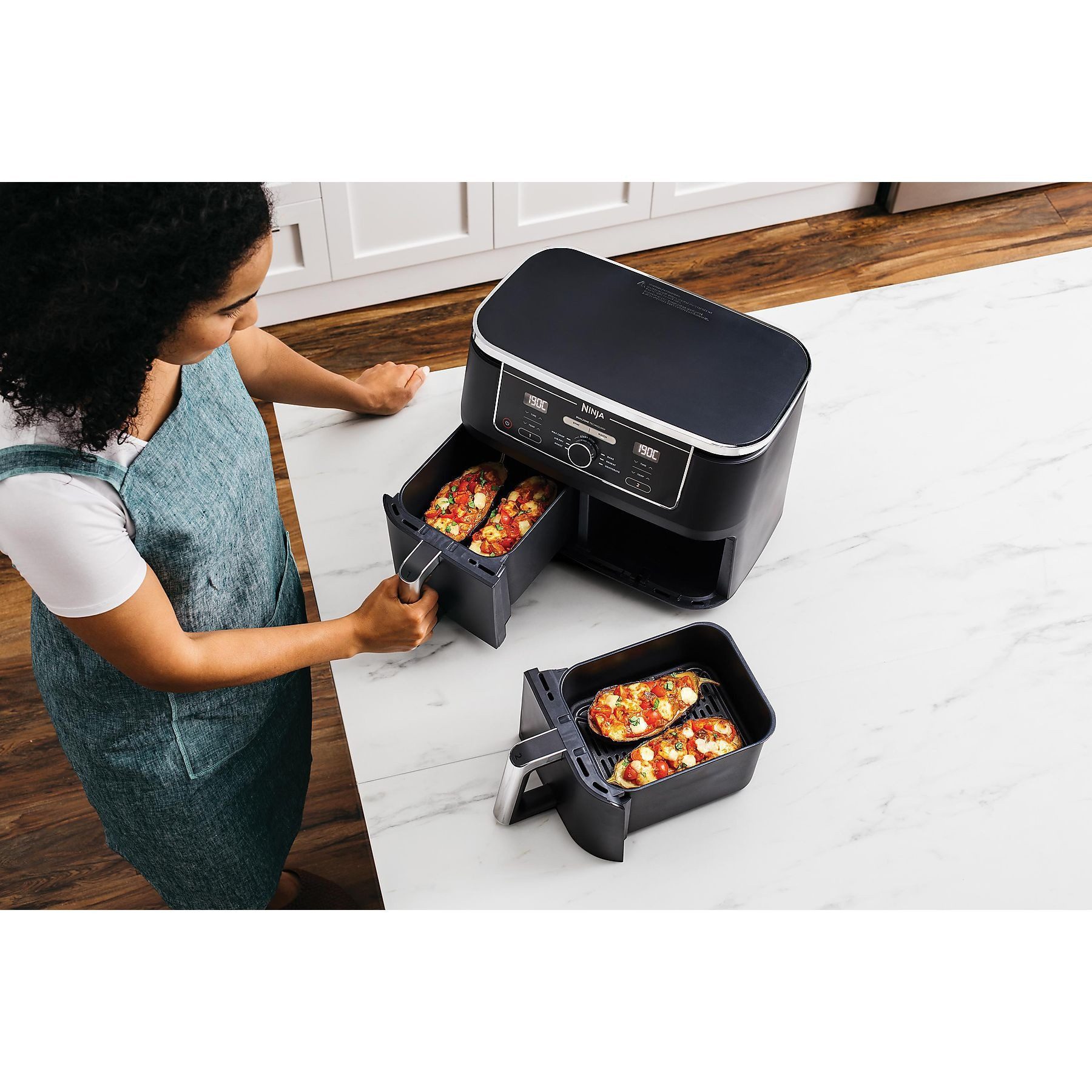 NINJA Heißluftfritteuse Foodi AF400EU Dual Zone Airfryer, 2470 W, mit 6 Programmen, 9,5 L für bis 8 Personen – Bild 5 von 5