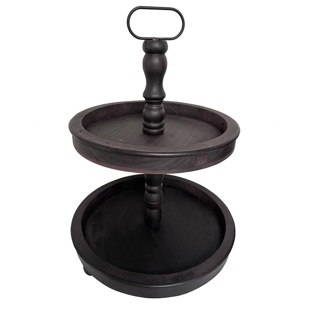 Melko Etagere Servierplatte Etagere 2 Stöckig aus Holz Servierständer Standetagere, (Stück, Stück), Massivholz
