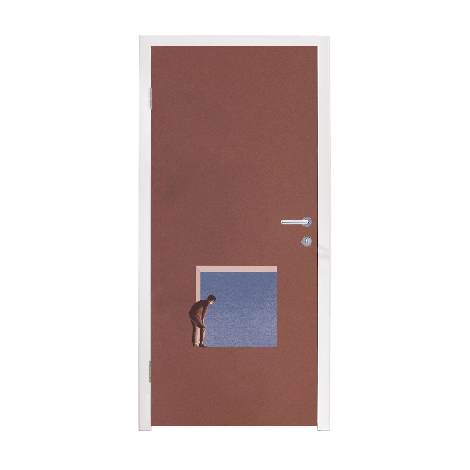 MuchoWow Türtapete Mensch - Jahrgang Türaufkleber, Fototapete Matt, cm St), 75x205 Design, - für Tür, (1 bedruckt