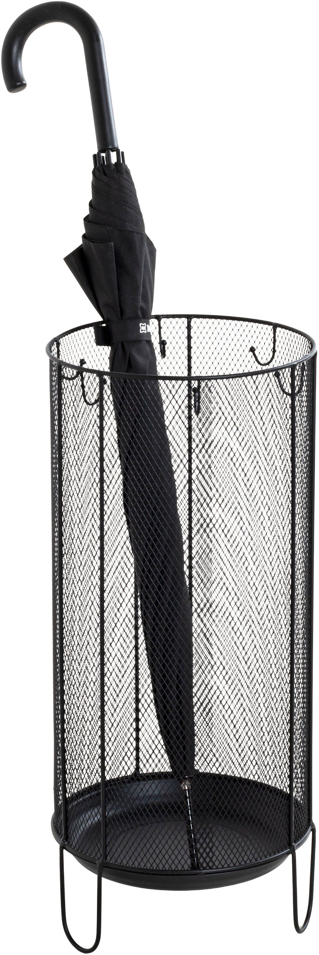 HAKU Schirmständer Regenschirmständer, Schirmkorb, zylindrisch - aus Metall Schwarz - Ø/H 26/48 cm