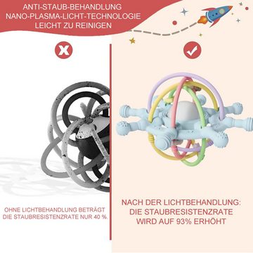 Kind Ja Beißring-Rassel Kinderspielzeug, Beißringe Handball, Handkurbel-Ball, mit Rassel, Silikon in Lebensmittelqualität, BPA-frei, langlebig