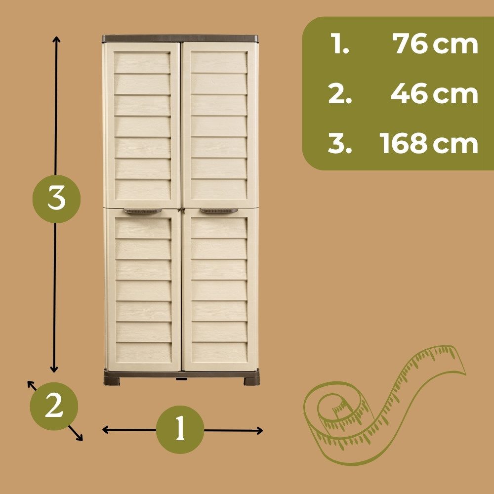 GarPet Garten-Geräteschrank Gartenschrank Wetterfest Outdoor Kunststoff Schrank Balkonschrank