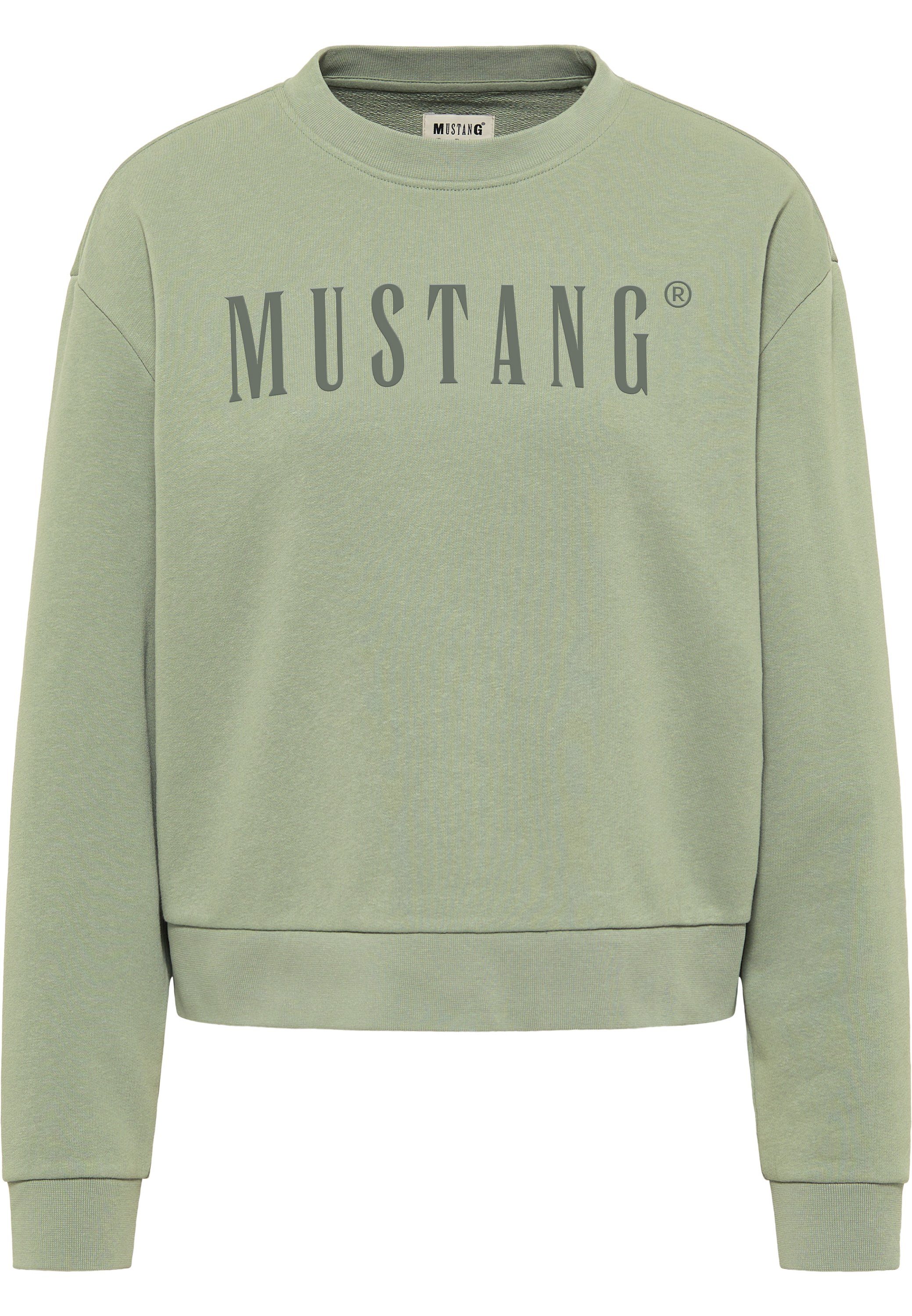 MUSTANG Sweatshirt Mustang Style Bea C Logo Print grün