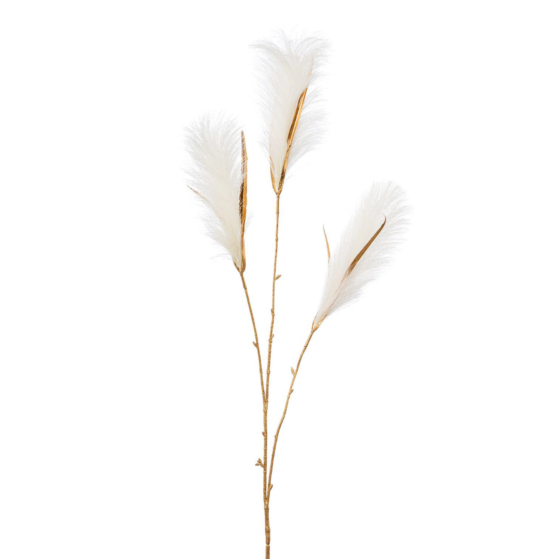 Kunstgras Kunstpflanze RIEDGRAS 99cm. GOLD Dekogras mit 3 Blütenständen in CREME, Gasper