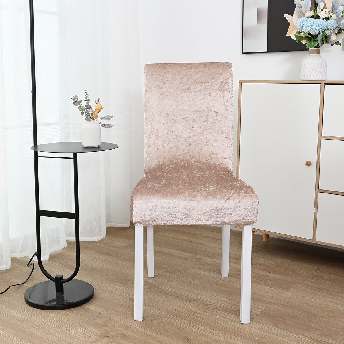 Rosnek Stuhlhusse Stuhlüberzug,Stretch Samt,für Hochzeit Esszimmer günstig online kaufen
