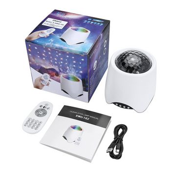 ECSEE LED-Sternenhimmel, Farbwechsler, LED Nachtlicht, 14 Lichteffekt, Bluetooth, Fernbedienung, 16 Musik, Timing, für Schlafzimmer/Baby/Kinder/Erwachsene