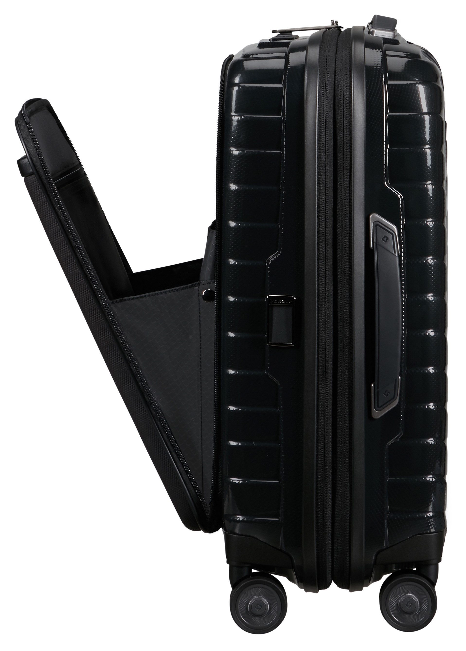 Samsonite Hartschalen-Trolley PROXIS 55 EXP easy access, 4 Rollen, Handgepäck Hartschalenkoffer Volumenerweiterung Laptopfach
