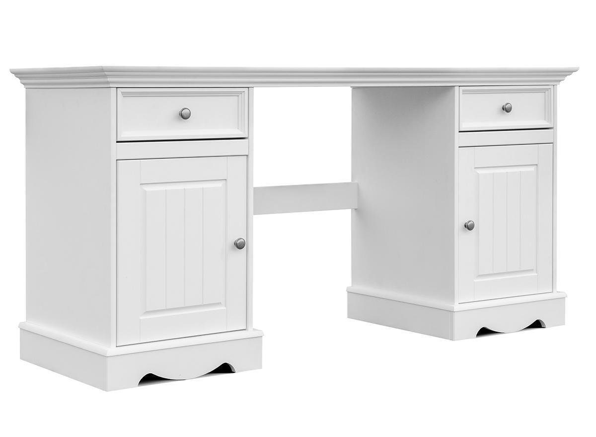 JVmoebel Schreibtisch Landhausstil Schreibtisch aus Echtholz für Arbeitszimmer (2-St., Schreibtisch), Made in Europa