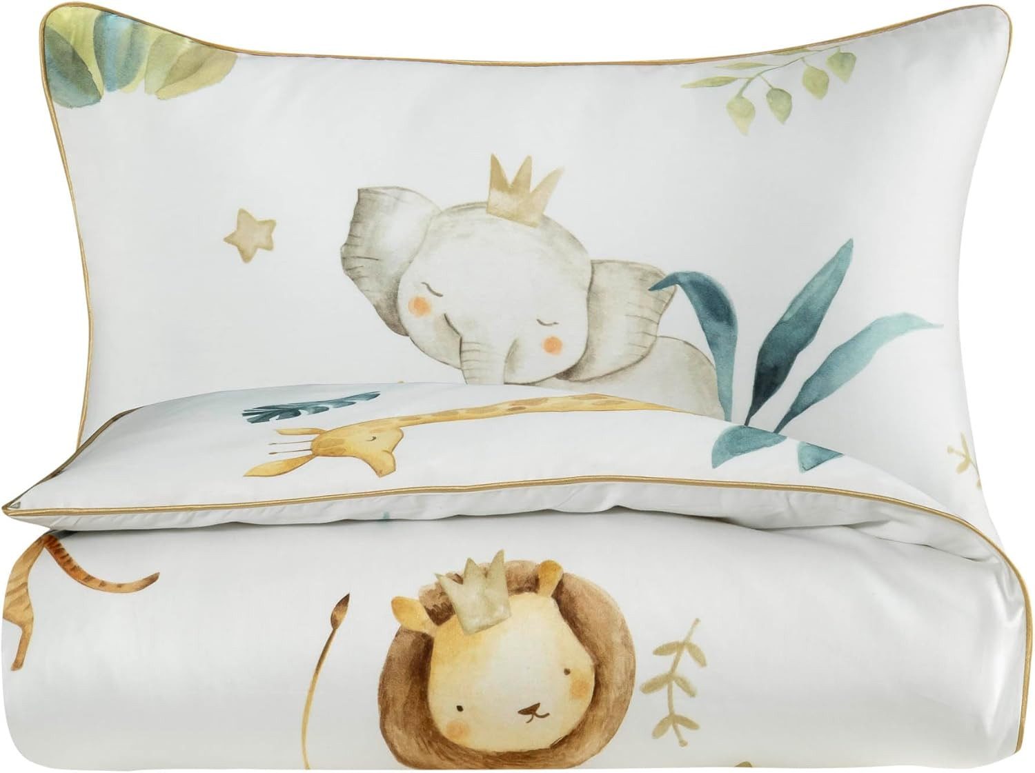 Aymando Babybettwäsche Zoo, 100% Baumwolle Mako Satin, 2 teilig, Saum und R günstig online kaufen