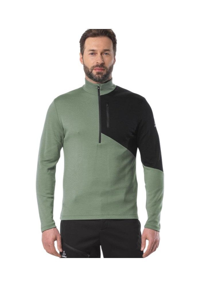Löffler Langarmshirt Block Transtex Merino Midlayer (Half-Zip, wärmeisolierung)