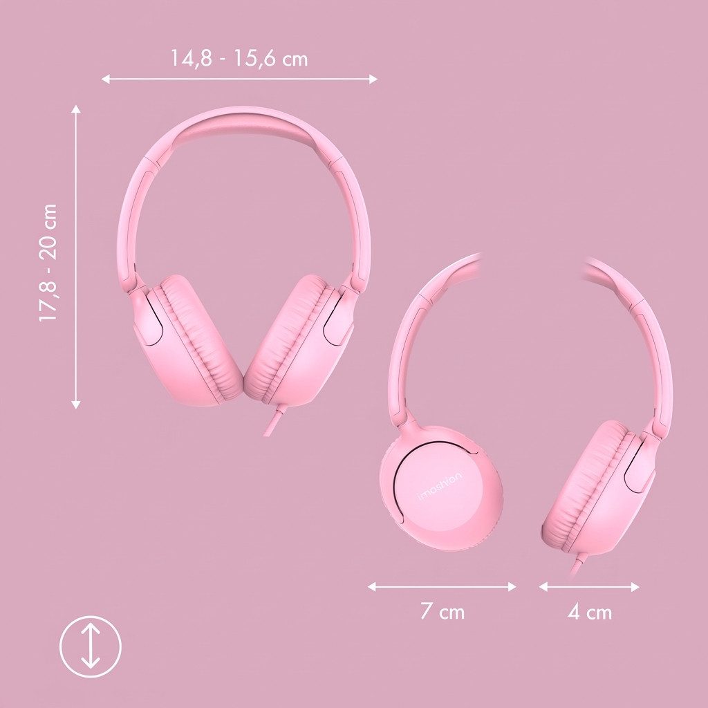 imoshion imoshion Kinderkopfhörer mit AUX-Kabel - Dezibelbegrenzer - Candy Pink Kinder-Kopfhörer – Bild 3 von 5