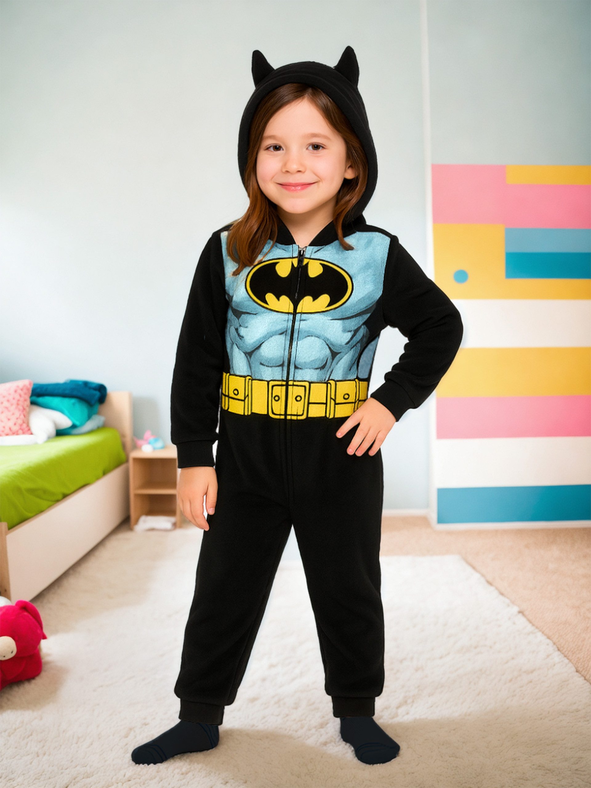 United Labels® Jumpsuit DC Comics Batman Jumpsuit mit Kapuze Overall Onesie Einteiler