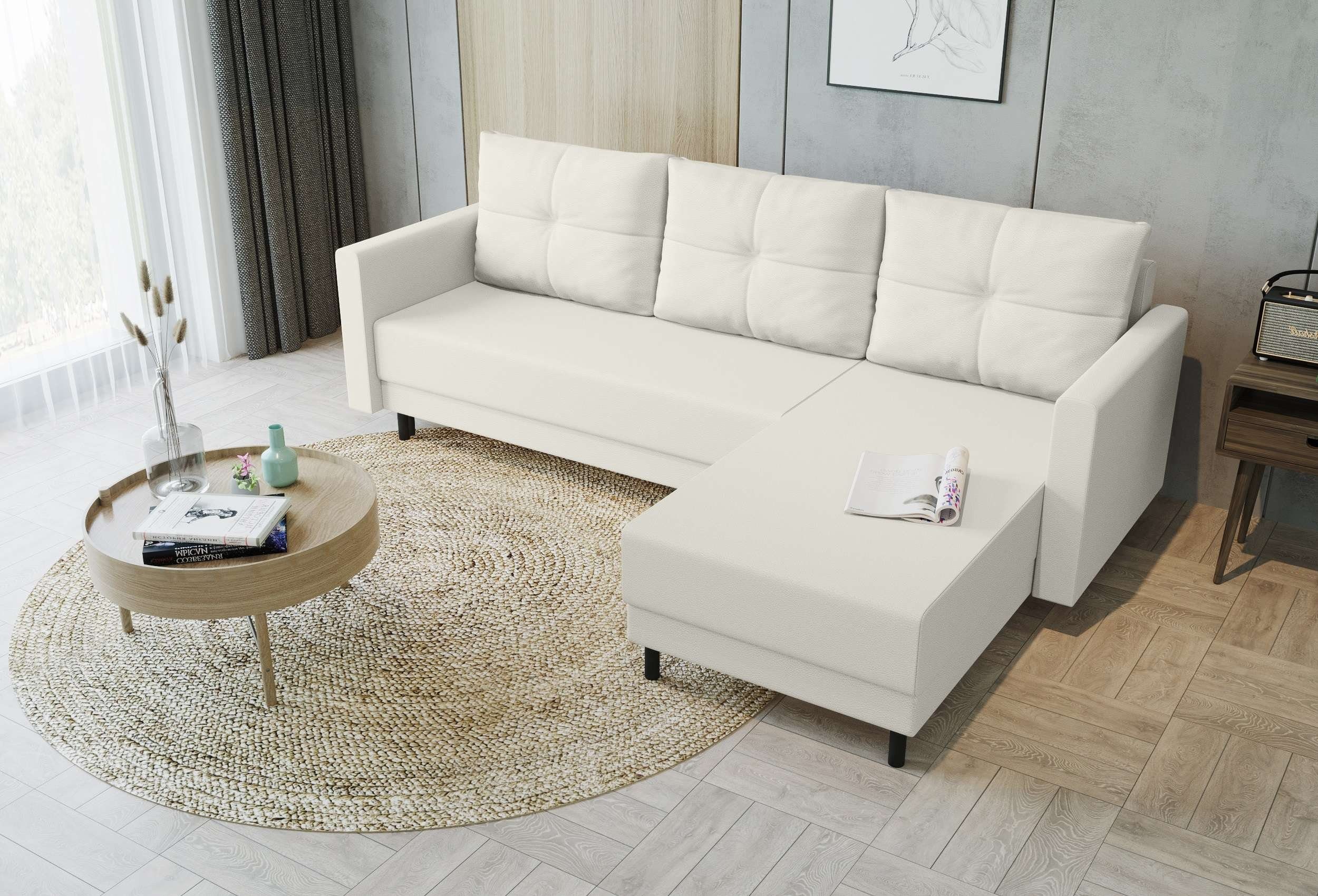 Stylefy Eckcouch, Bettkasten, L-Form, Ecksofa Paloma, Sofa, Design Sitzkomfort, mit mit Modern Bettfunktion,