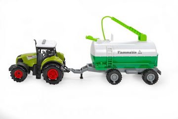 Bubble-Store Spielzeug-Traktor Bauernhof-Set, (Friktionsantrieb), Traktor mit Pflug-Anhänger und Ladekran