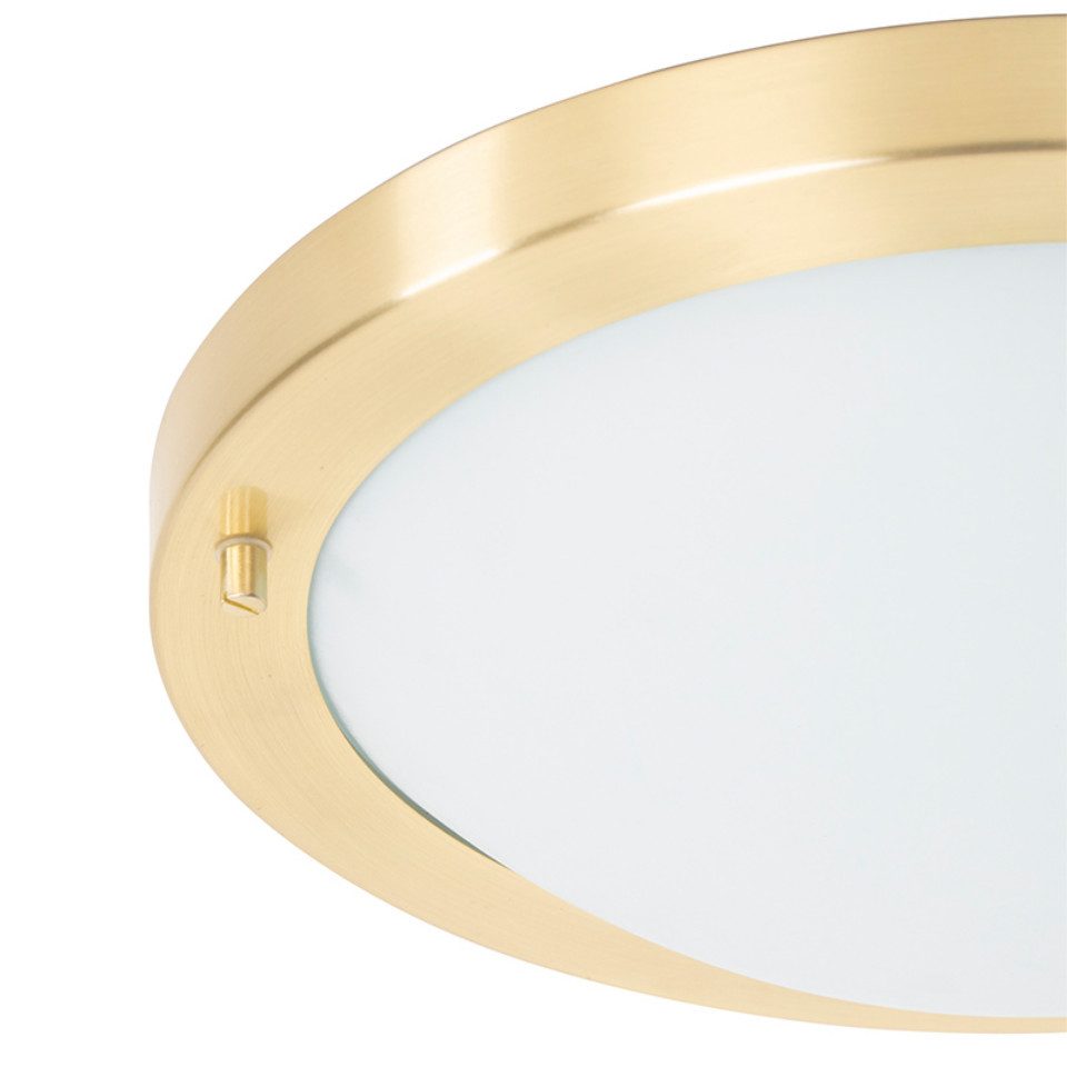 Qazqa Außen-Deckenleuchte Yuma, ohne Leuchtmittel, Warmweiß, QAZQA Außen Decken­leuchte, e27, Gold, Stahl, Modern