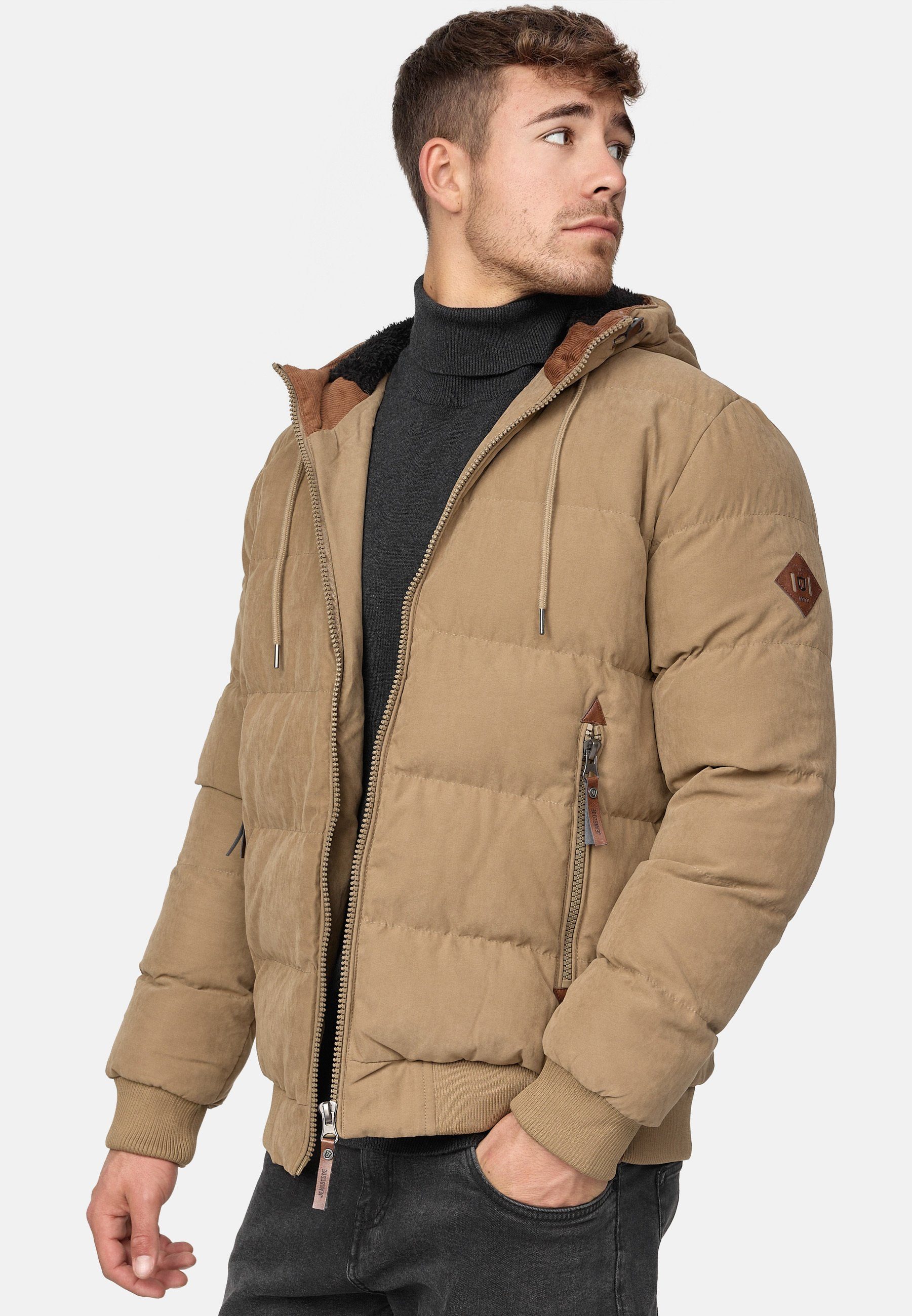 Indicode Winterjacke Herren Adeline Jacke Winter Herrenjacke mit Teddyfutter, gefütterte Kapuze
