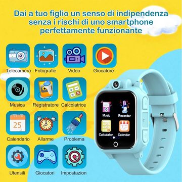 Umblue intelligente Uhr für Kinder Spiele Geschenk Smartwatch (1,54 Zoll), Mit 14 Spiele, Musik, Kamera, Kinderspielzeug für Jungen und Mädchen