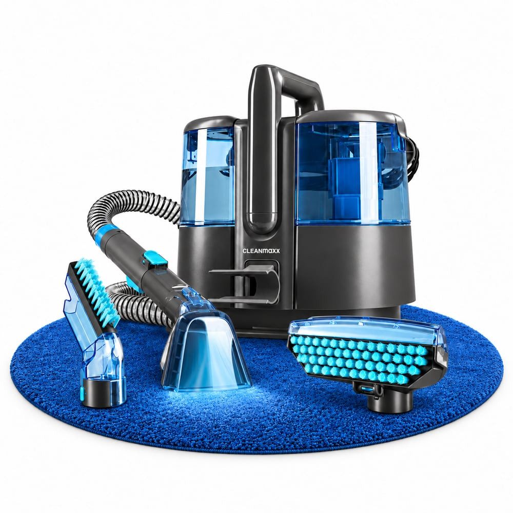 CLEANmaxx Teppichreinigungsgerät Polster und Teppichreiniger Pro Power, 600W, 600 W, 3in1: sprühen, bürsten, saugen mit Frisch- & …